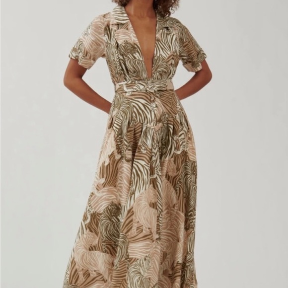 Indio Dress in Palm Print- The Bright Side - Picture 1 of 4